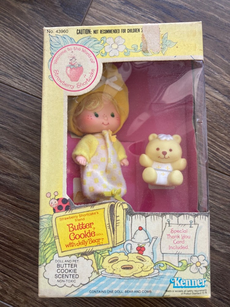 VTG 1982 Kenner Strawberry Shortcake Butter Cookie w/ Jelly Bear Pet #43960 TOY
