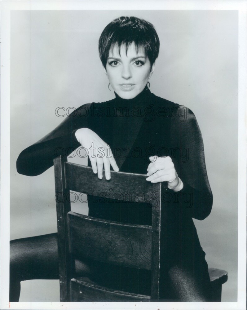 1991 Press Photo Liza Minnelli Sitting Backwards in Chair