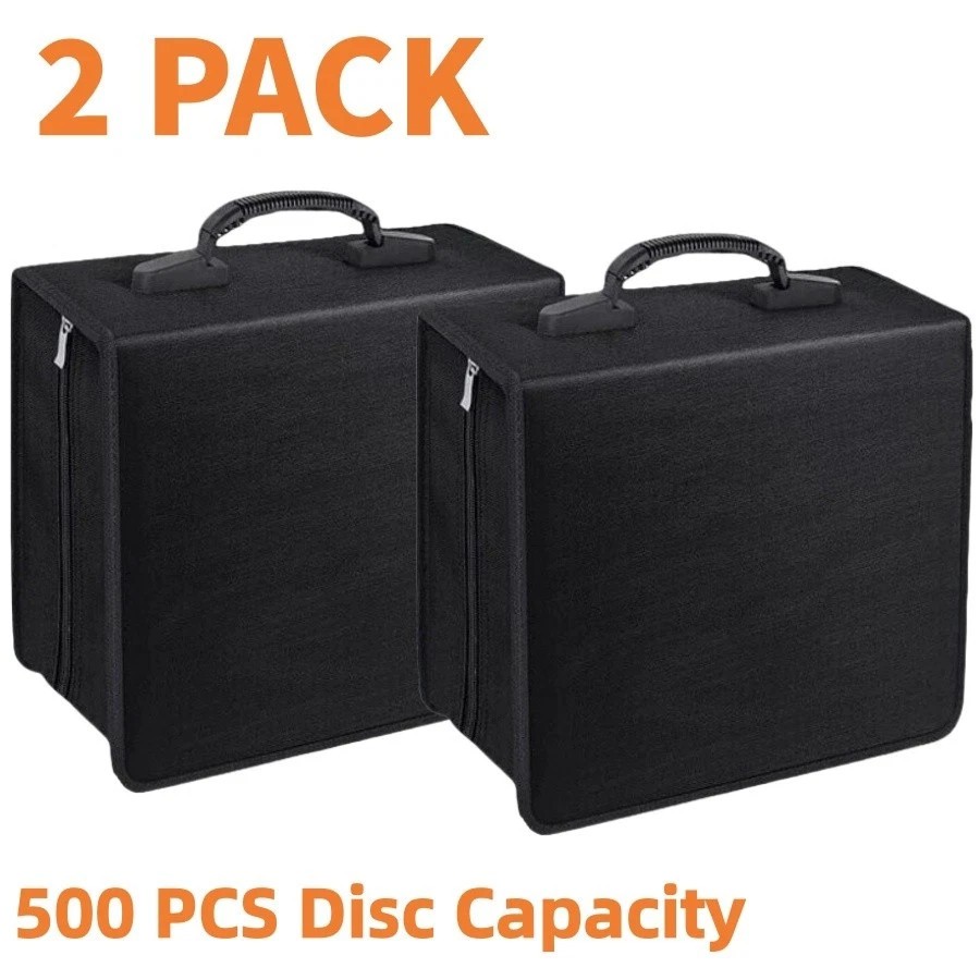 2 Pack 520 Capacity DVD Binder Case CD Wallets Storage Organizer Holder Booklet.