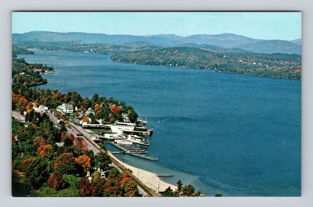 Lake Winnipesaukee NH-New Hampshire, Aerial Weirs Beach Antique Vintage Postcard
