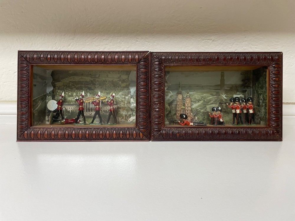 Two Miniature Soldier Dioramas 19th century British or Continental Army