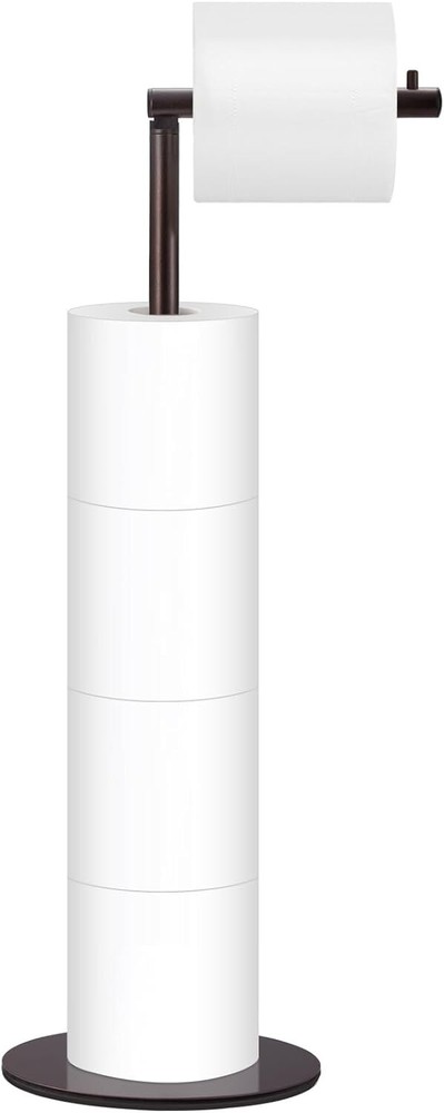 Toilet Paper Holder Stand, Free Standing Toilet Paper Roll Holder for 4 Spare Ro