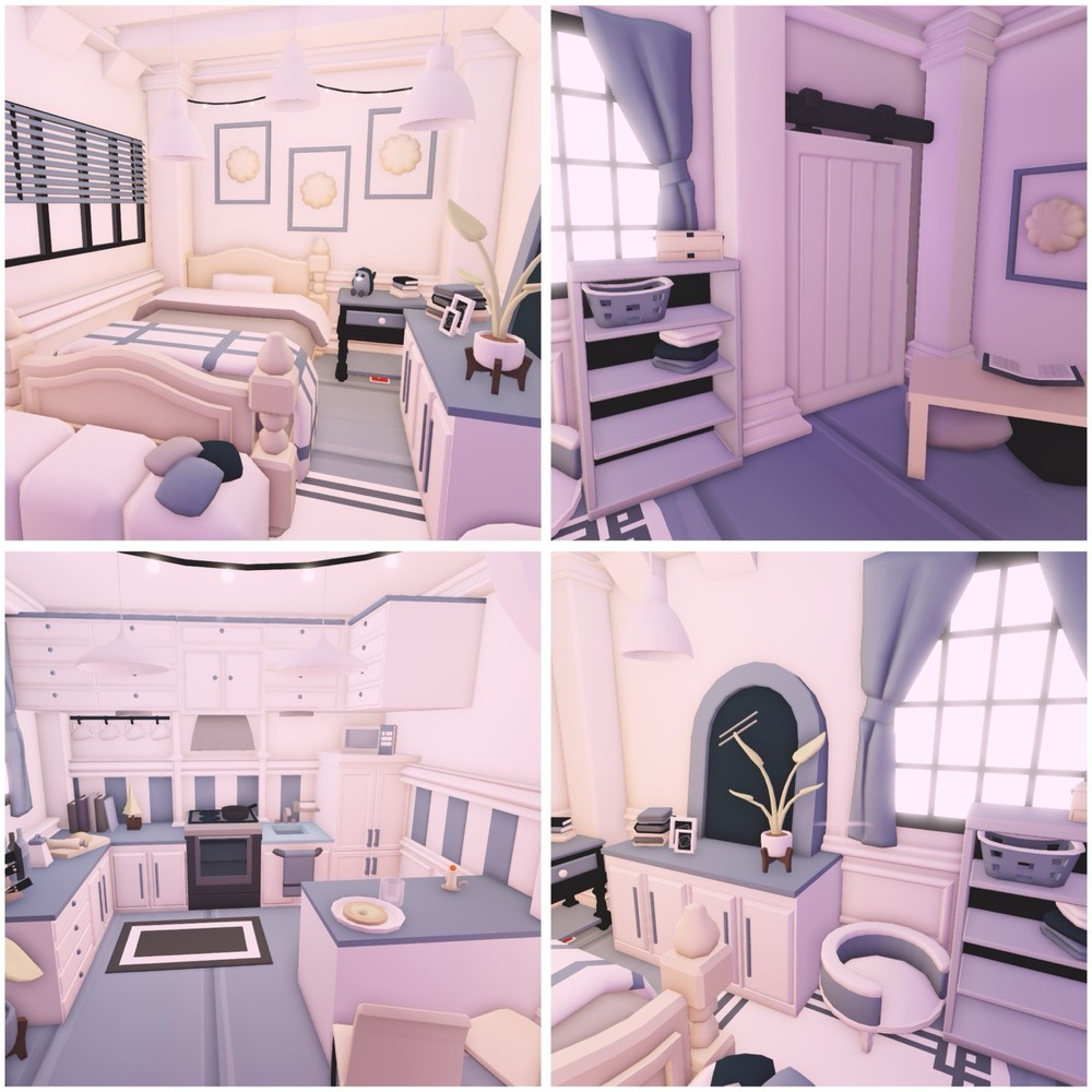 💙🌀Blue Aesthetic Pastel Cute Cozy Bedroom Adopt Me House Home 🌀💙