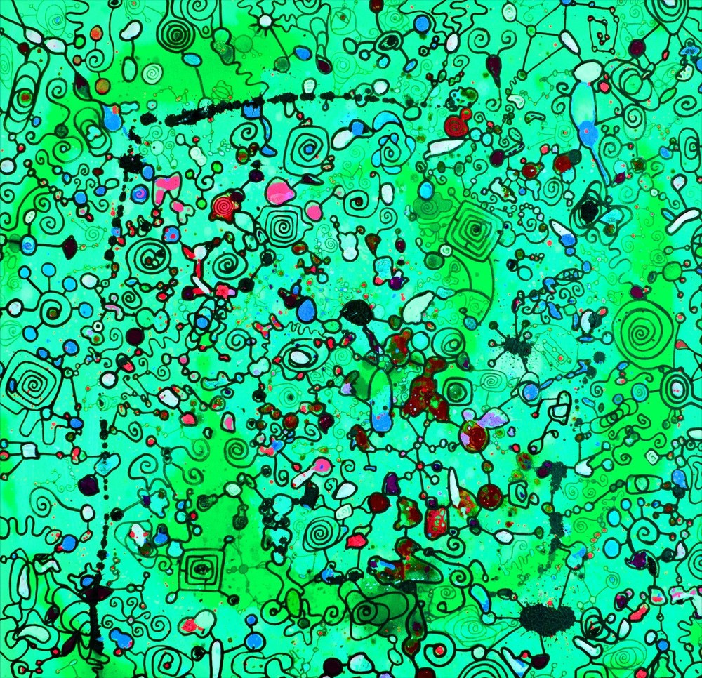 Original  Stretched Canvas UV active Abstract Contemporary Painting to order