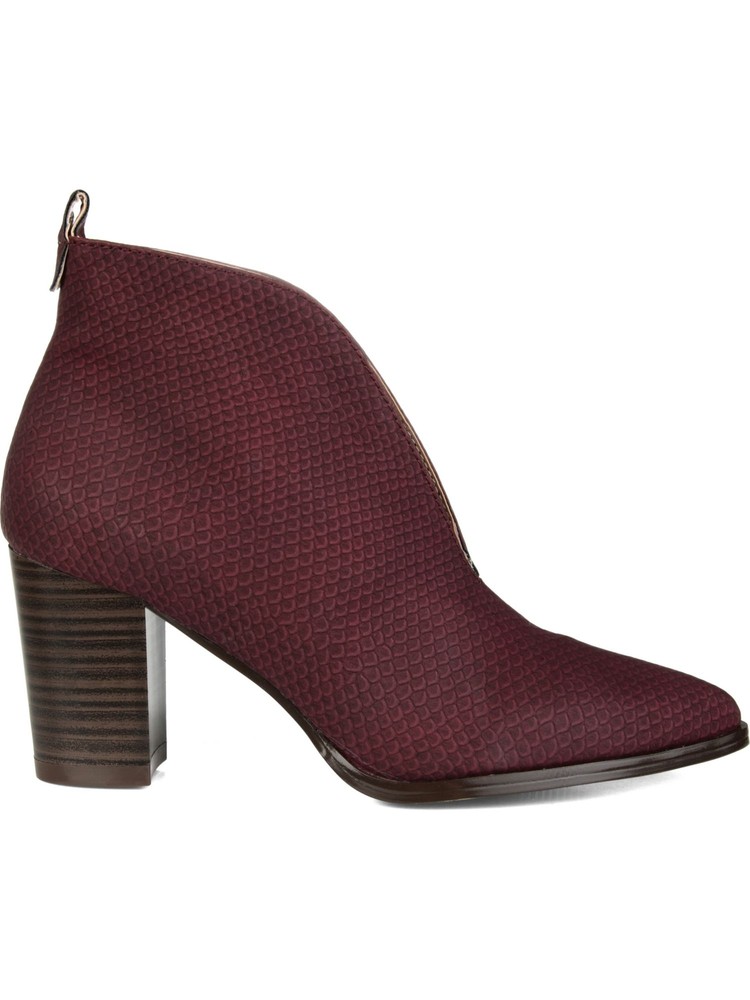 JOURNEE COLLECTION Womens Purple V- Pull Tab Bellamy Slip On Booties 8 M