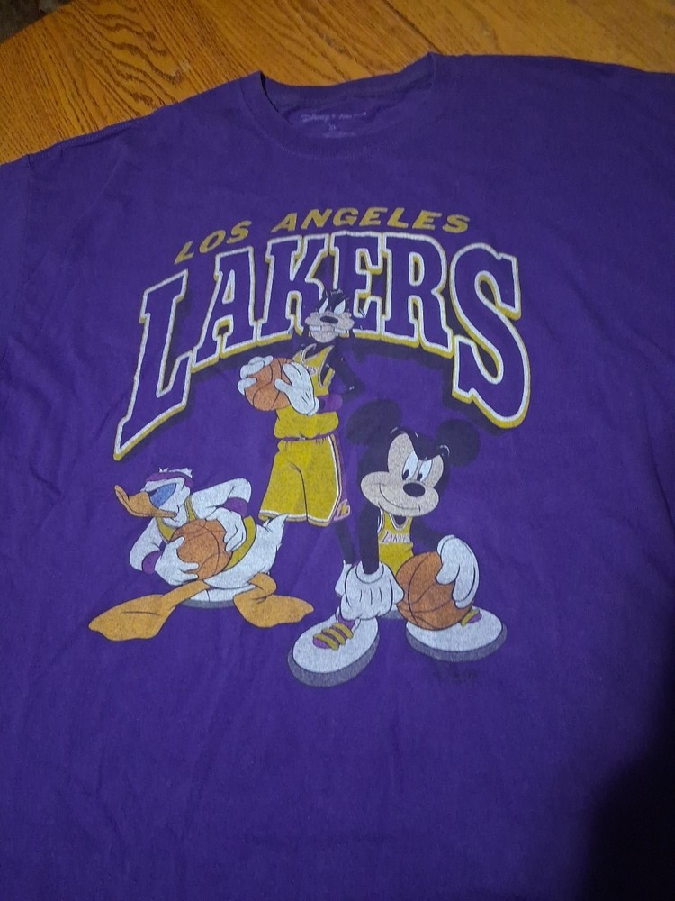 Los Angeles Lakers Men's Junk Food Purple Disney Mickey Squad T-shirt - Size XL