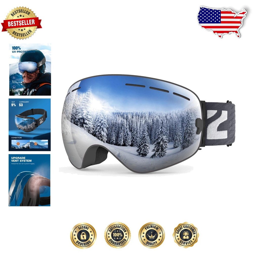 Professional OTG Ski Goggles with Detachable Lens for Ultimate Clarity Unisex Design for All-Day Comfort