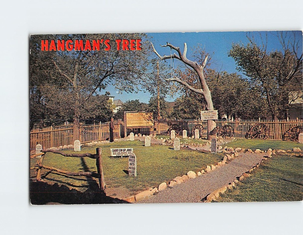 Postcard Boot Hill Cemetery and Hangman's Tree Dodge City Kansas USA