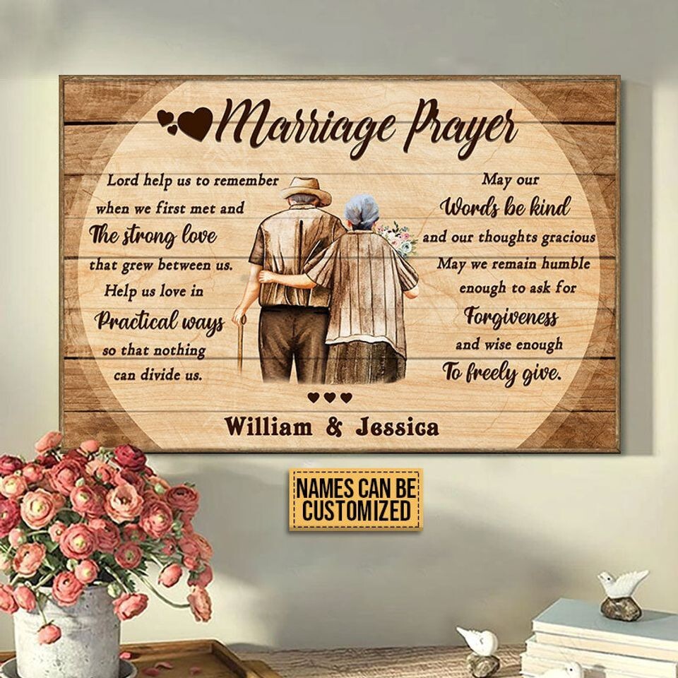 Personalized Old Couple Marriage Prayer Custom Anniversary Gift for Wedding Couples