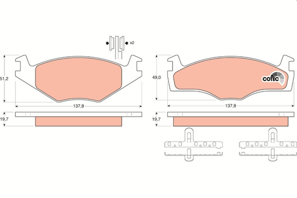 GDB454 TRW Brake Pad Set, Disc Brake for SEAT, VW, VW (FAW), VW (SVW)