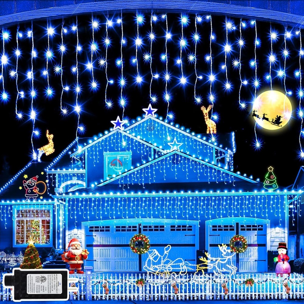 65ft JXLEDAYY Christmas Lights with 640 LEDs and 120 Drops for Outdoor Decor