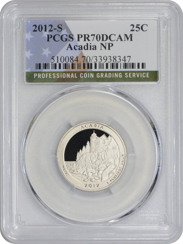 2012-S Flag Clad Acadia ATB National Park Quarter PR70DCAM PCGS-image