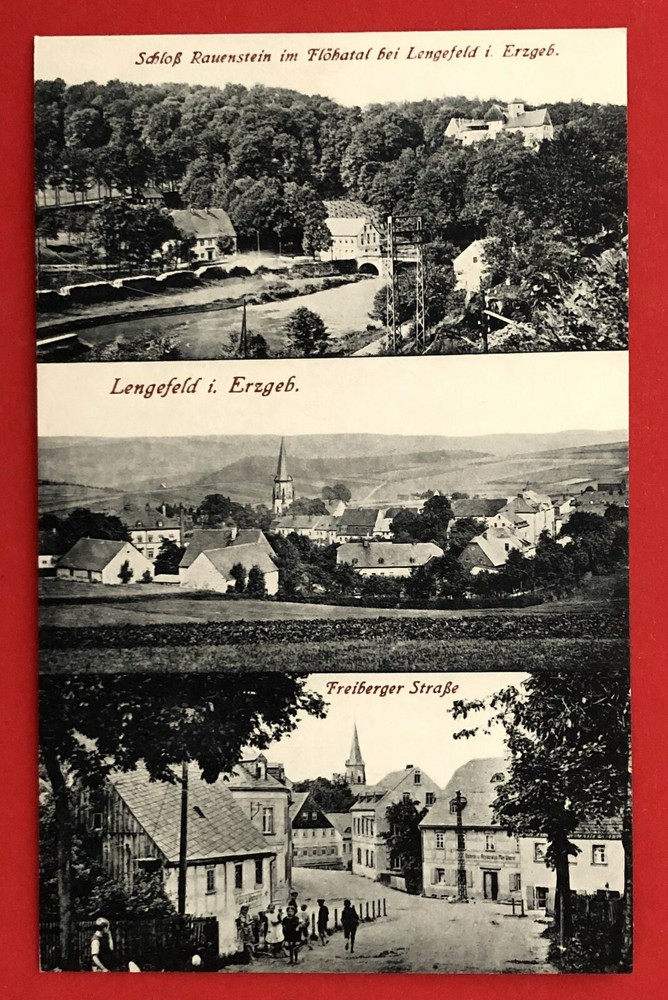 Postcard Lengenfeld in the Erzgebirge around 1910 Castle Rauenstein, Freiberger Str. (69752