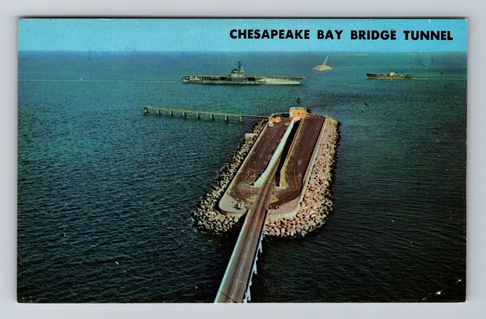 Chesapeake Bay VA-Virginia Aerial Bridge Tunnel Vintage Postcard Standard Post