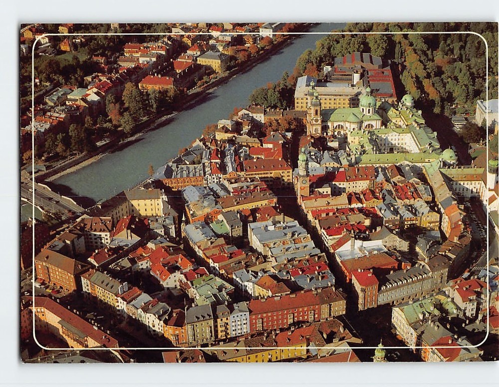 Postcard Aerial View Innsbruck Austria