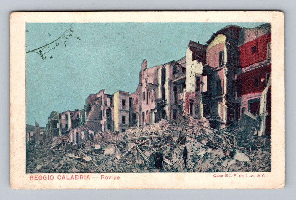 Italy- Reggio Calabria Ruins Standard Postal Old Card PC View Vintage Postcard