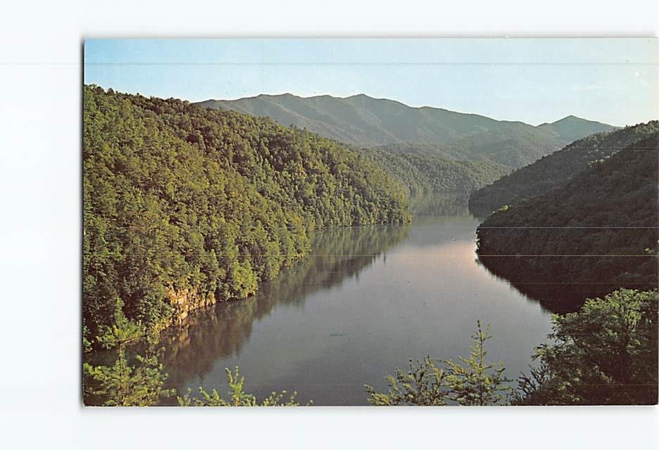Postcard Lake Cheoah & Hangover Mountain North Carolina USA