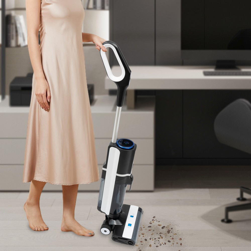 Cordless Wet Dry Vacuum Mop for Hardwood Floors with LED Light Electric Cleaner