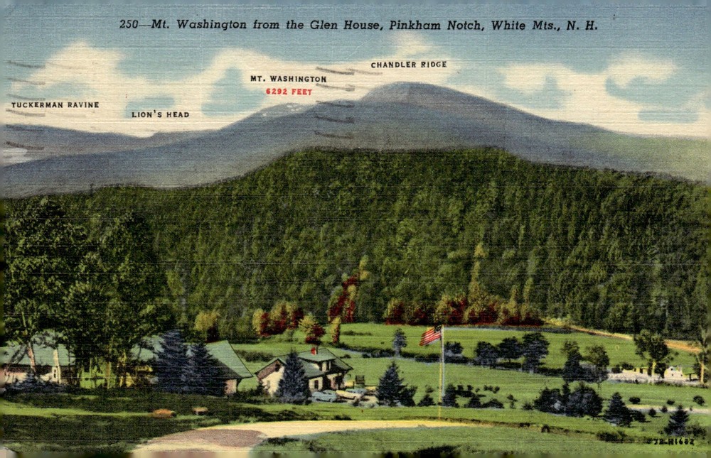 1957 The Glen House Mt Washington Pinkham Notch NH Linen Postcard White Mountain