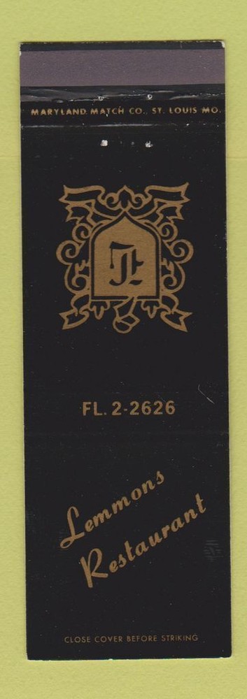 Matchbook Cover - Lemmons Restaurant St Louis MO