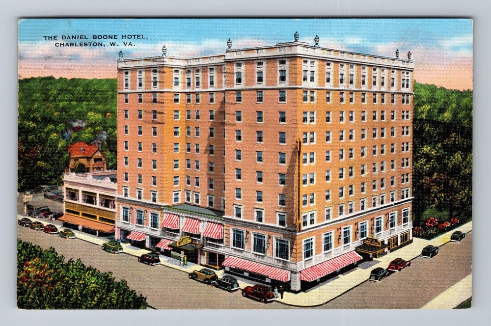 Charleston WV-West Virginia The Daniel Boone Hotel Vintage c1937 Postcard
