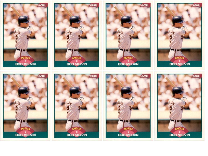 (8) 1989 Score Rookie & Traded #61T Bob Melvin Baltimore Orioles Card Lot