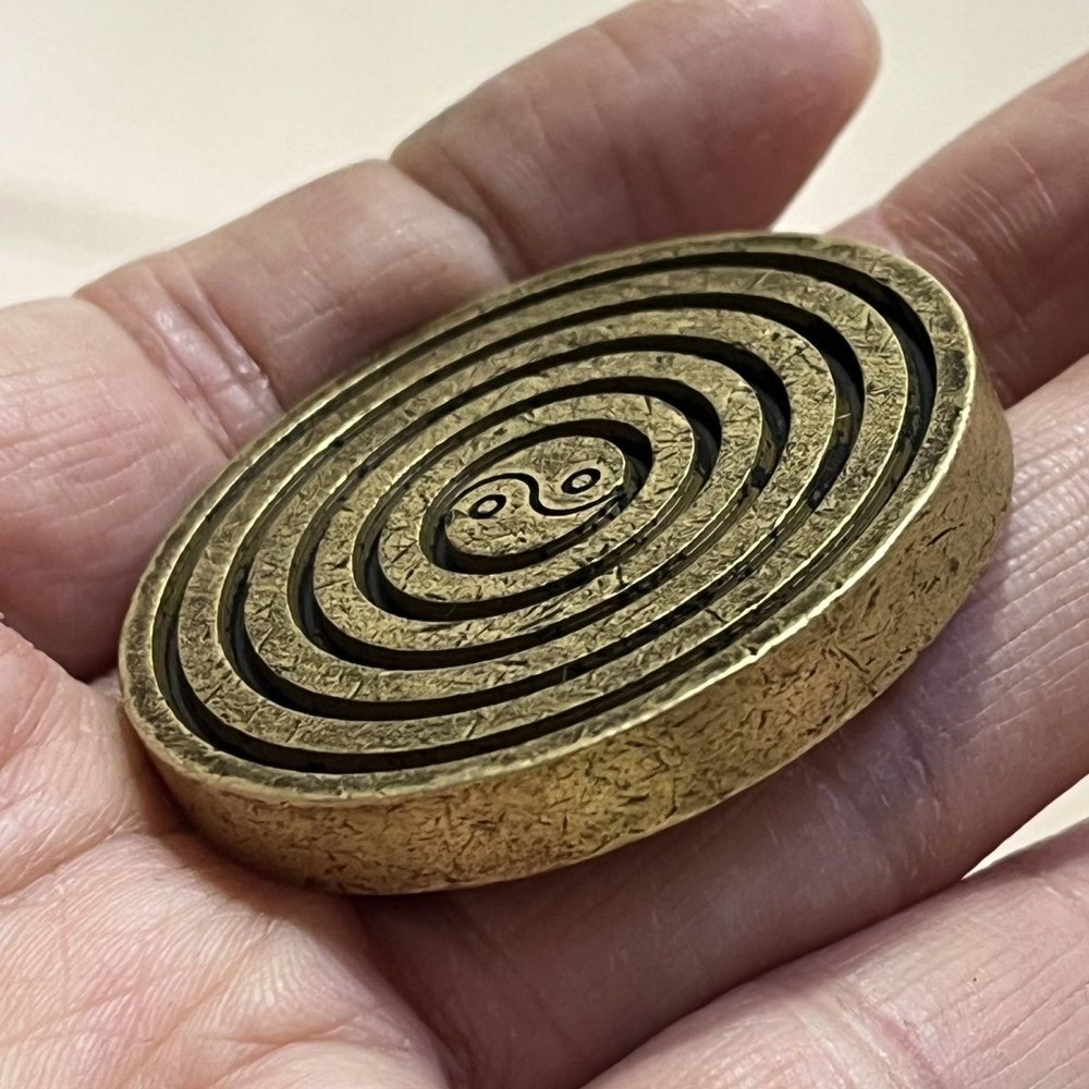 Solid Brass Bagua Plate Feng Shui Symbol Round Amulet Decoration