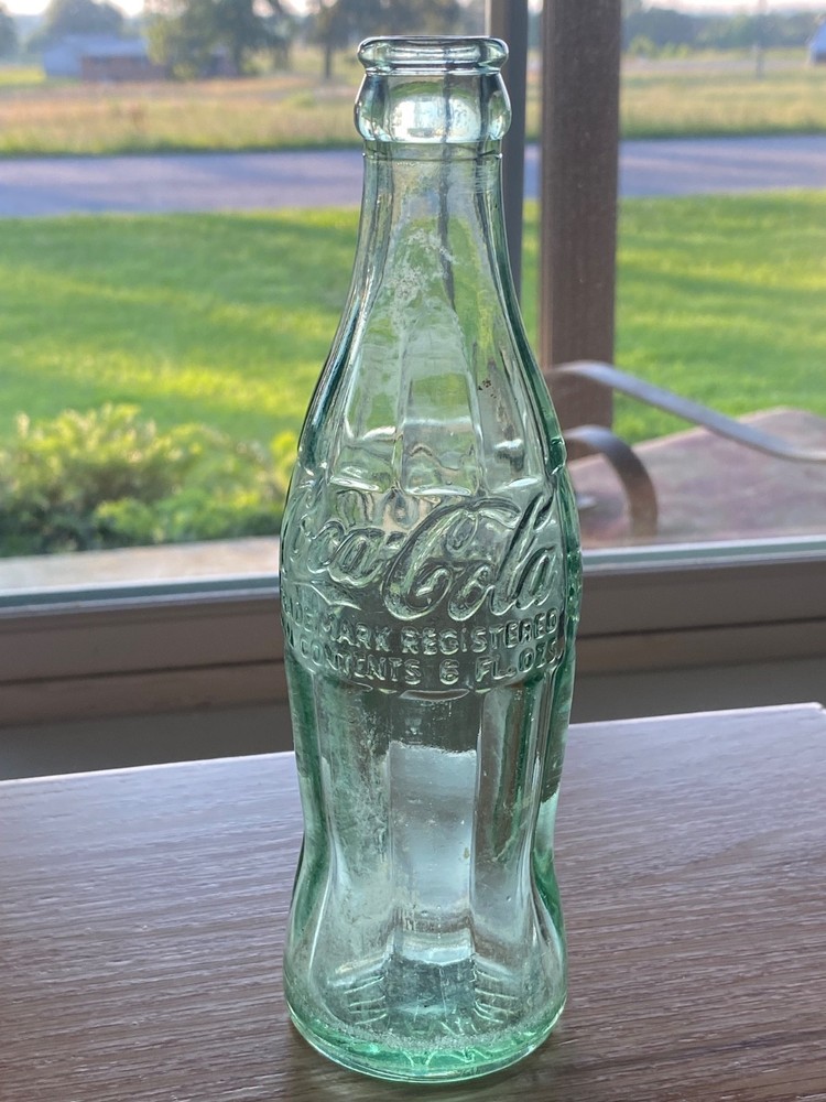 VINTAGE COCA COLA EMBOSSED  BOTTLE PAT. D-105529 6 oz.  ANNISTON AL. 1950