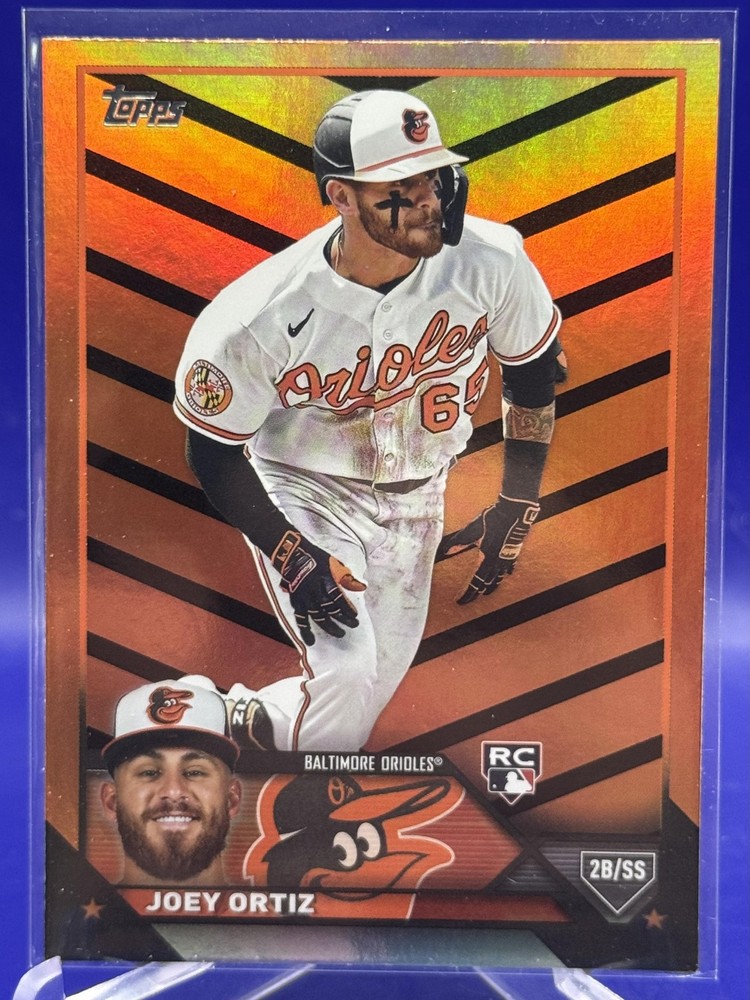 2023 Topps Update Joey Ortiz Orange Black Foil Rookie Card US126 Baltimore Orioles
