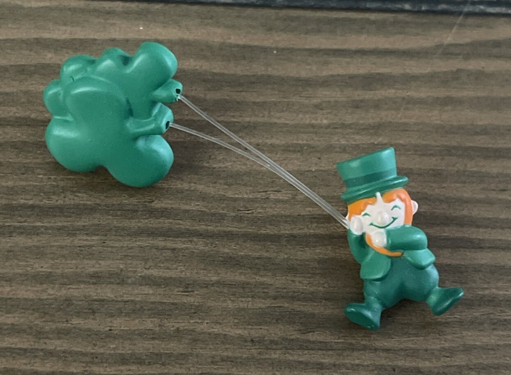 Vintage Leprechaun Shamrock Pin St Patricks Day Jewelry Hallmark Green Kitschy