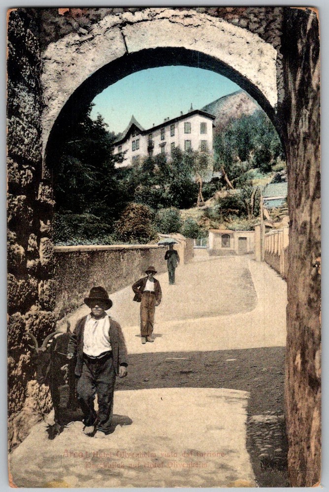 Antique Postcard Archway Street Scene 1910s