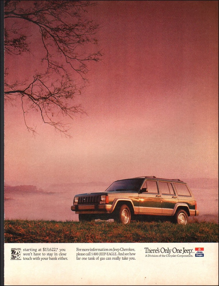 1993 Jeep Cherokee vintage ad retro 4-door SUV photo 12x24