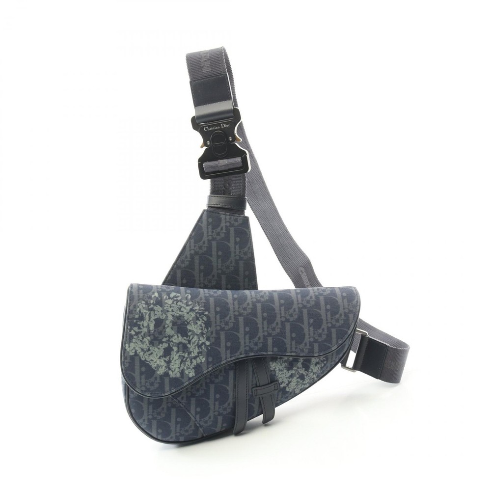 Dior Saddle Waist Crossbody Bag in Navy Canvas 1ADPO093DDO Pre-Owned Men