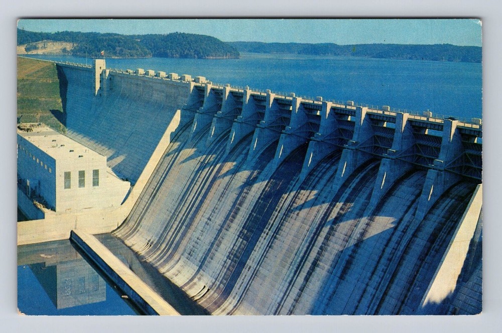 Jamestown KY-Kentucky, Wolf Creek Dam And Lake, Antique, Vintage Postcard