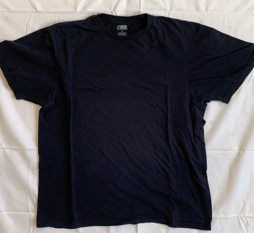 CSG Men's Black Cotton Crew Neck Short Sleeve T-Shirt Size L