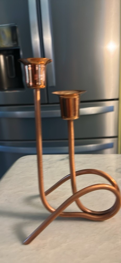 Copper, Double Taper Candle Holder