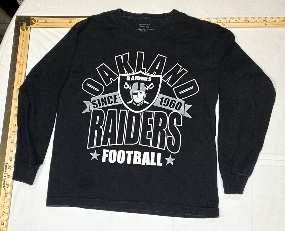 Vintage Oakland Raiders Long Sleeve T-shirt Big Logo Size Small