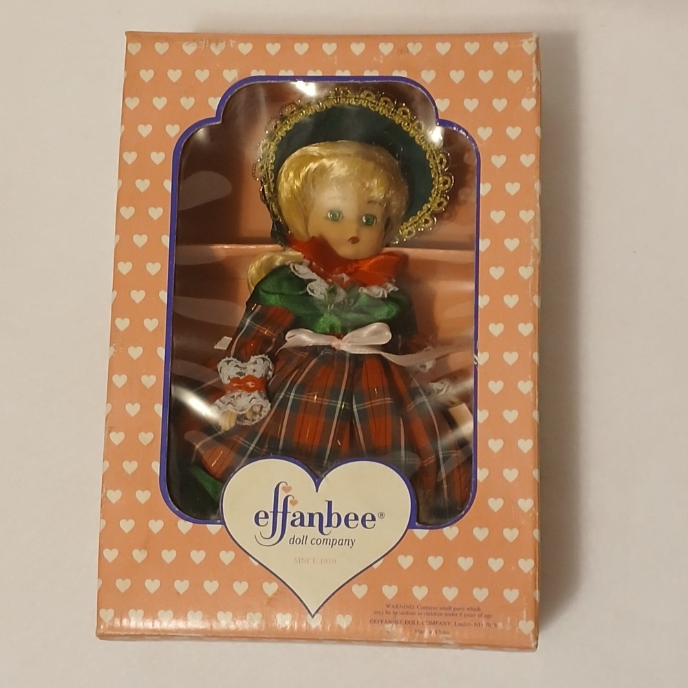 Effanbee 1995 Annual Christmas 8 inch Porcelain Doll In Original Box