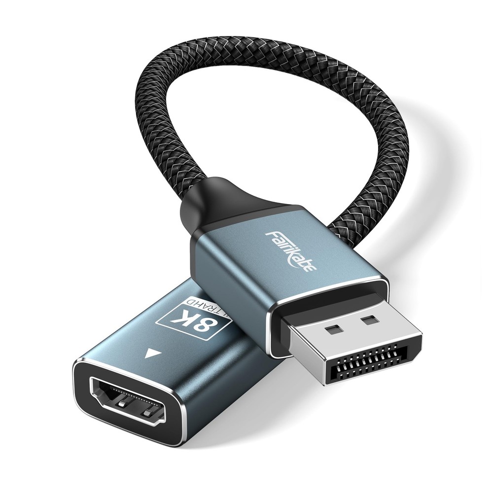 8K 60Hz Active DisplayPort 1.4 to HDMI 2.1 Adapter 4K 120Hz Unidirectional