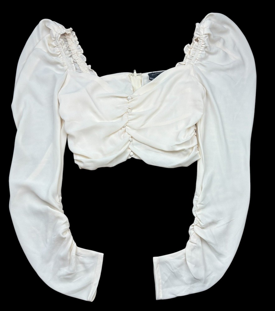 Windsor White Ivory Women’s Sz Small Puffy Long Sleeved Off Shoulder Crop Top