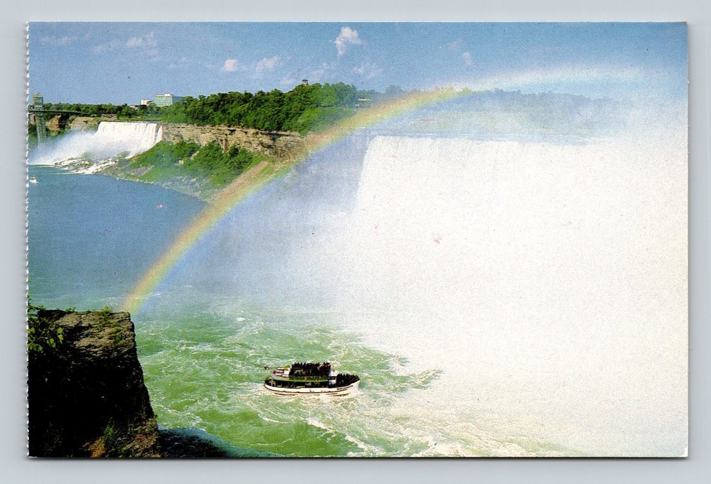 Niagara Falls Canada Postcard Rainbow Maid of the Mist Horseshoe Falls