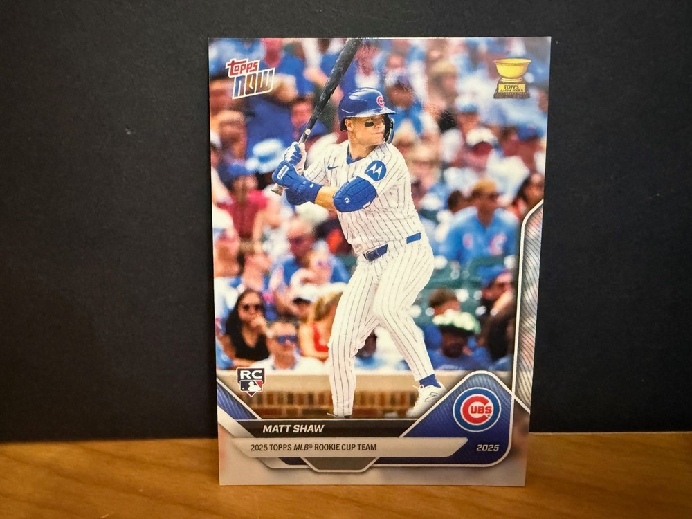 Matt Shaw 2025 Topps Now MLB Rookie Cup Team RC  Chicago Cubs RC-4 in Nice Shape