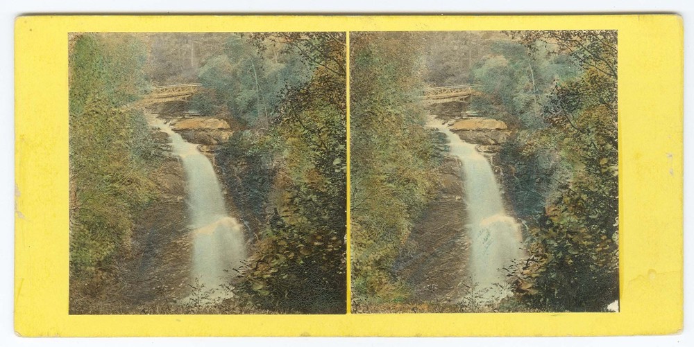 G2298~ SCOTLAND – Moness Falls Hand Tinted 1860s Stereoview #173 GW Wilson
