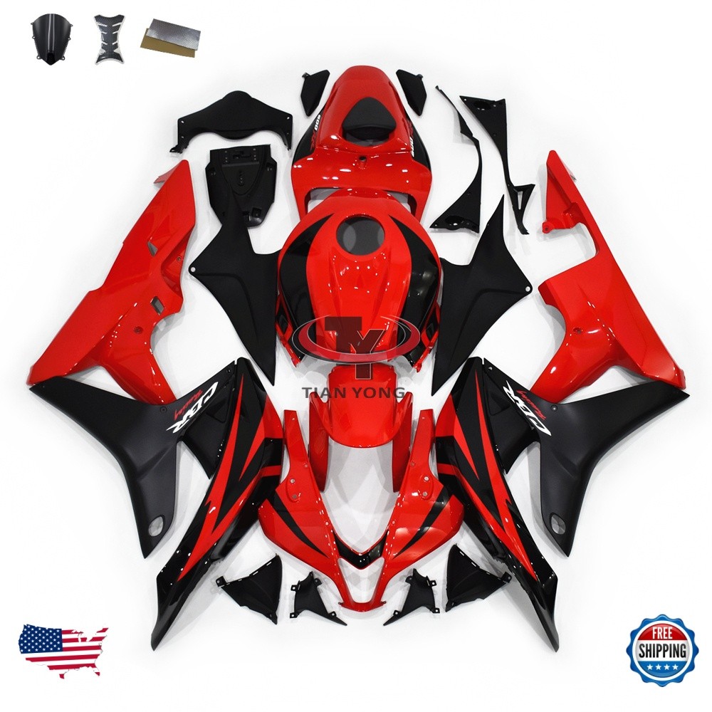 Fairing Kit For Honda CBR600RR 2007 2008 ABS Injection Bodywork F5 Red Black