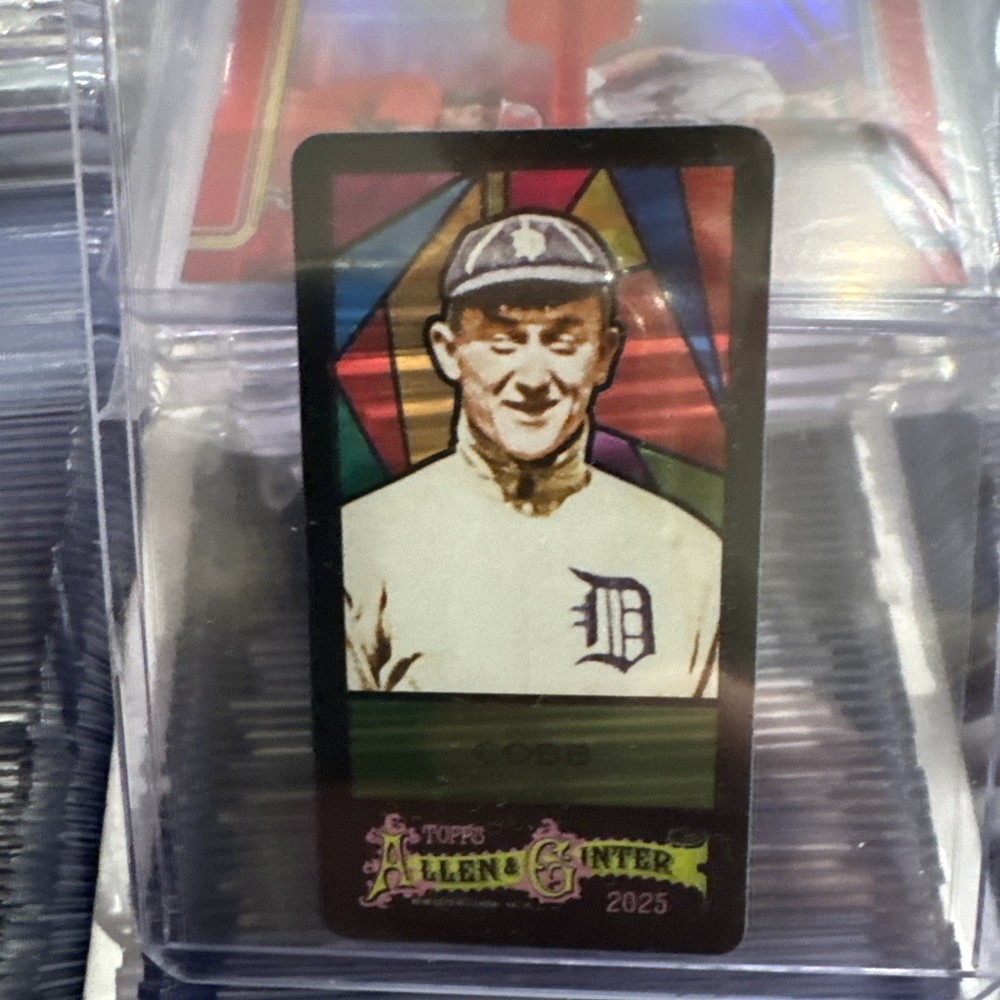 🔥MINT🔥2025 Ty Cobb Topps Allen & Ginter #395 Mini Stained Glass SSP!
