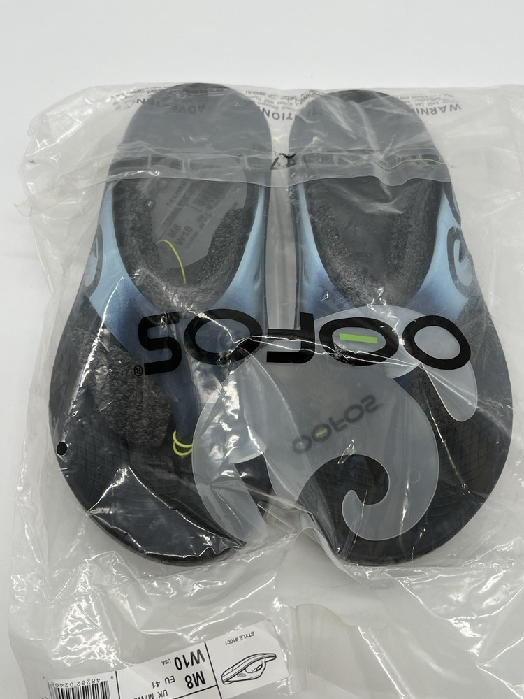 OOFOS OOriginal Sport Women’s 10 Men’s 8 Black/Azul Rubber Recovery Thong Sandal