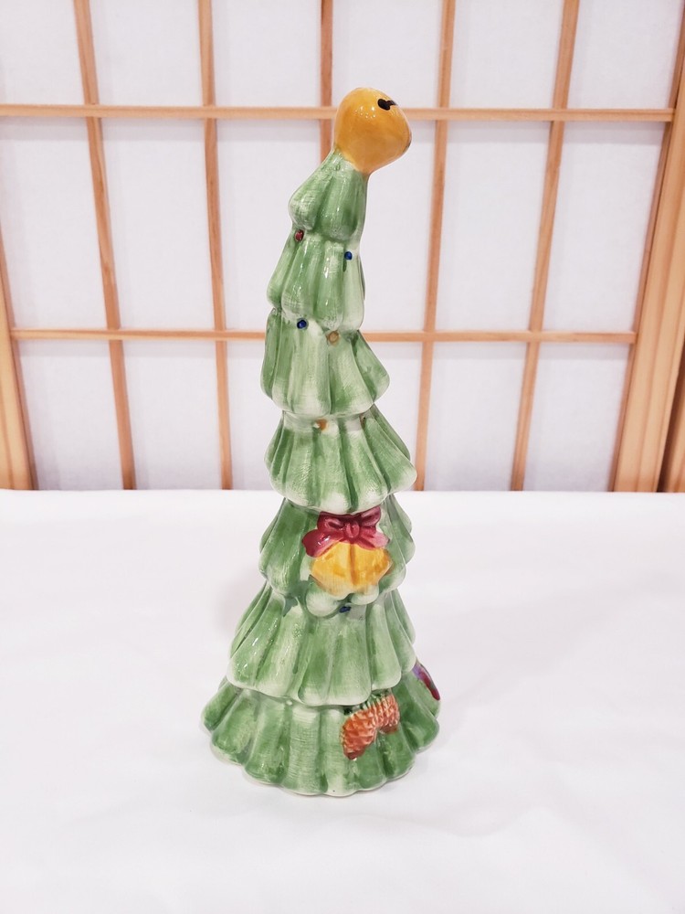Ceramic christmas tree Skinny Whimsical Design Accent For Village Or Decor 9