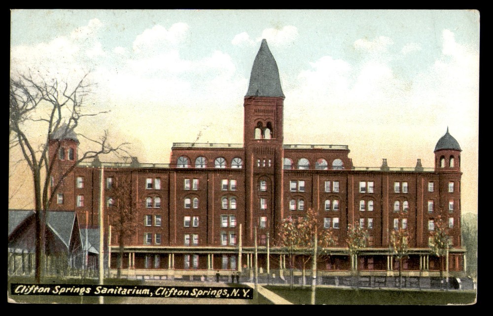 Postcard Clifton Springs Sanitarium Building NY