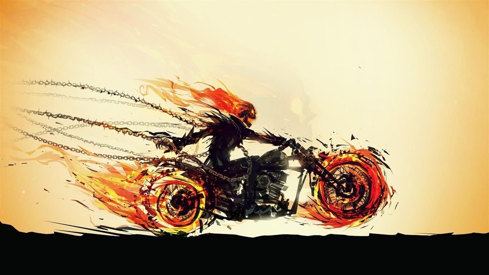 Ghost Rider Motorcycle Metal Art Print Comics Poster 8in x 12in Lot Up