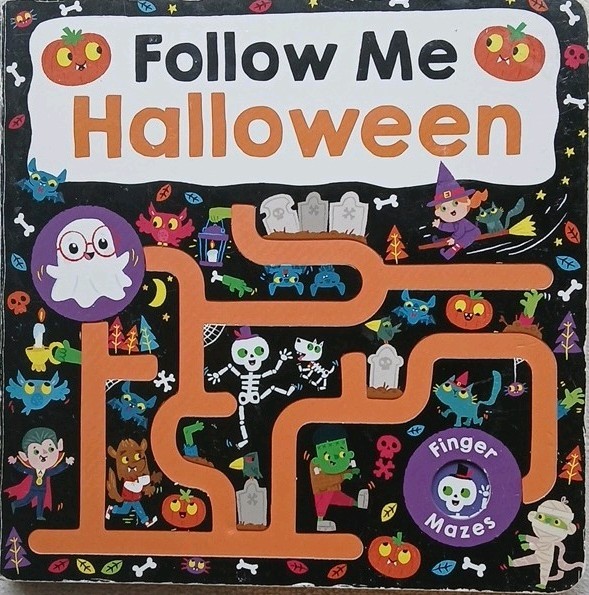 Priddy Books Follow Me Halloween Finger Maze Activity Board Book, Illustrated